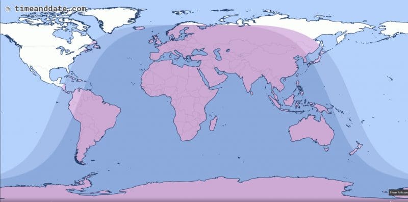 Lunar Eclipse July 2019 Map