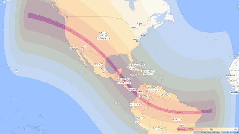 October 2023 Solar Eclipse Map